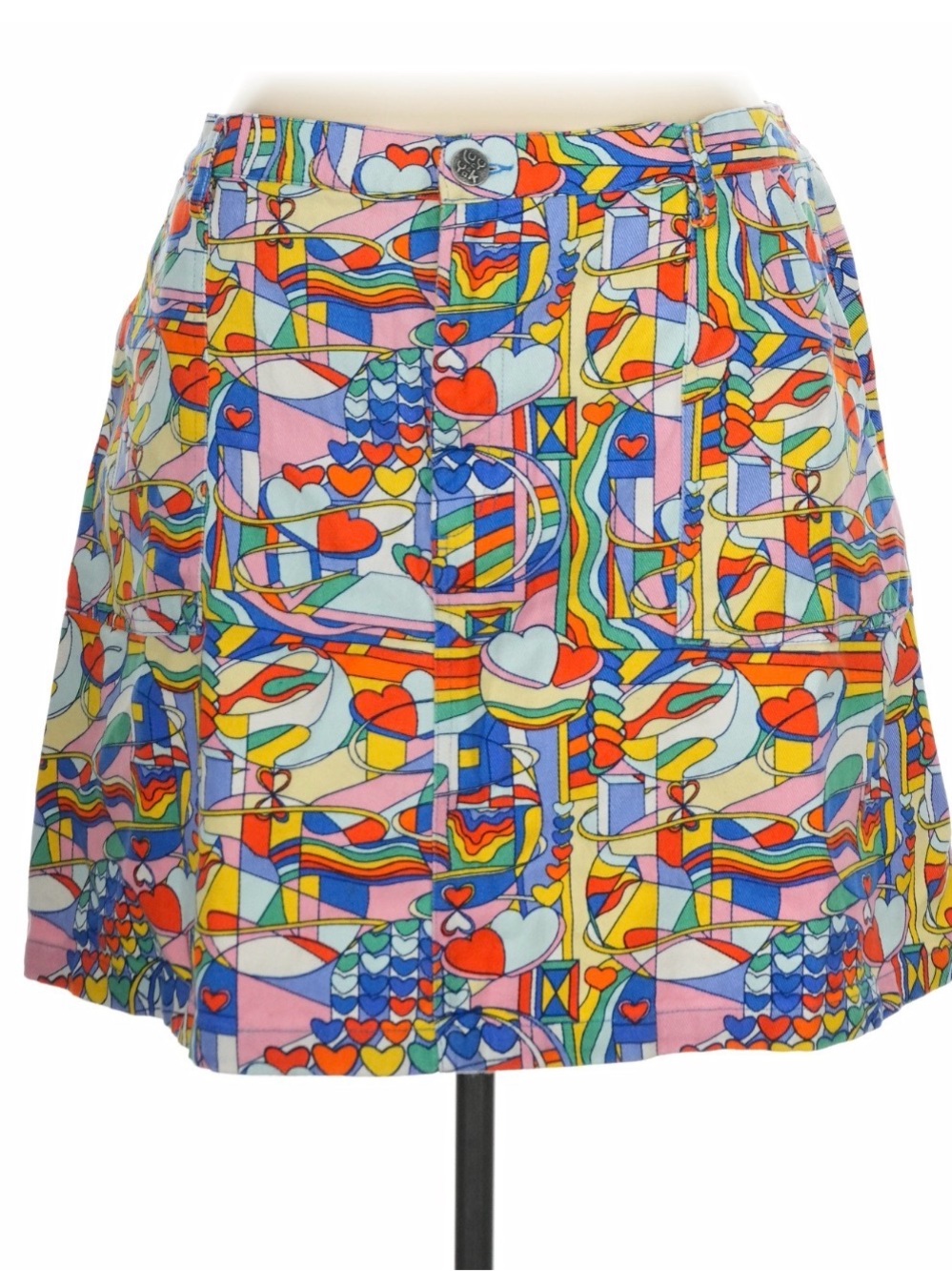 Lucy & Yak Multicolor Heart & Geometric Mini Skirt